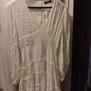 White skater dress